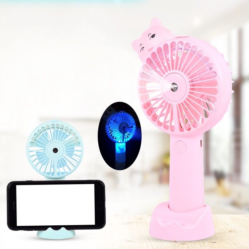 Portable Water Spray Fan , Handheld Misting Fan With Water Meter Spray